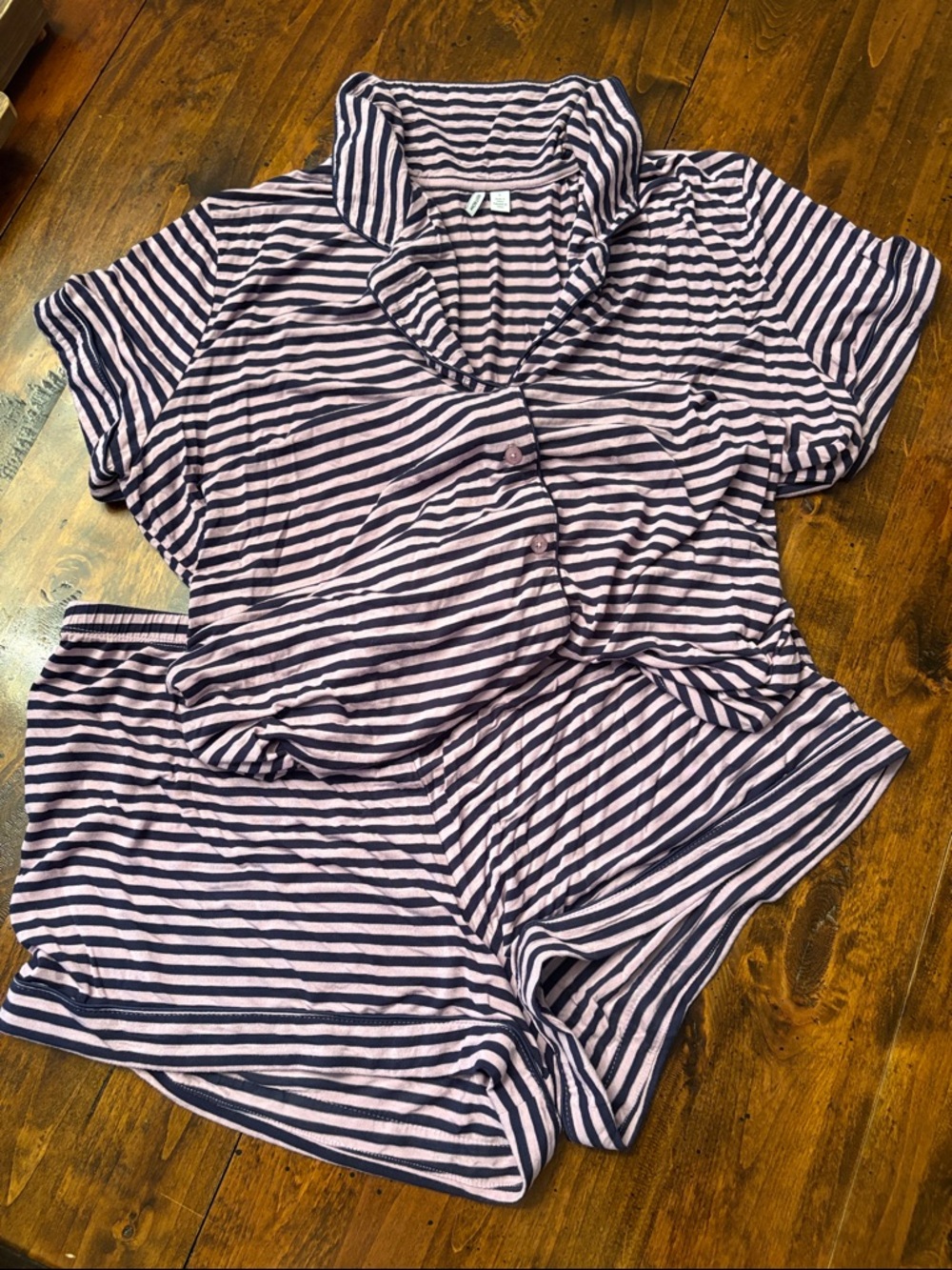 Nordstrom Pink and Navy Striped Short Pajama Set